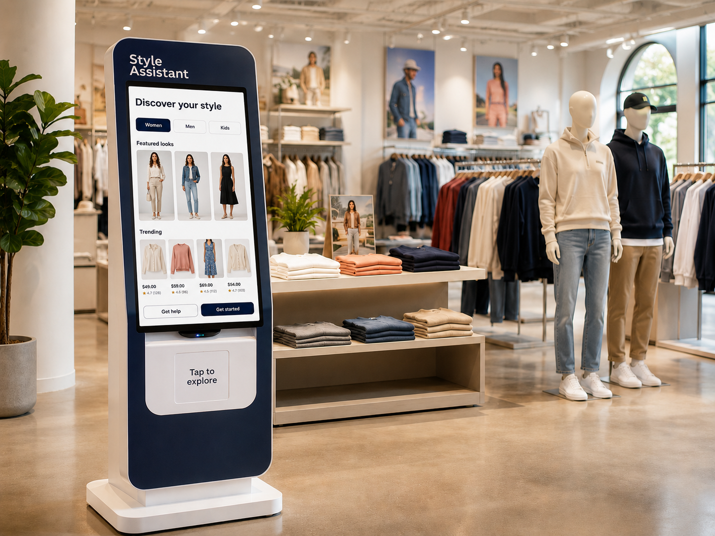 A Crave digital assistant deployed in store, serving a shopper at the point of decision.